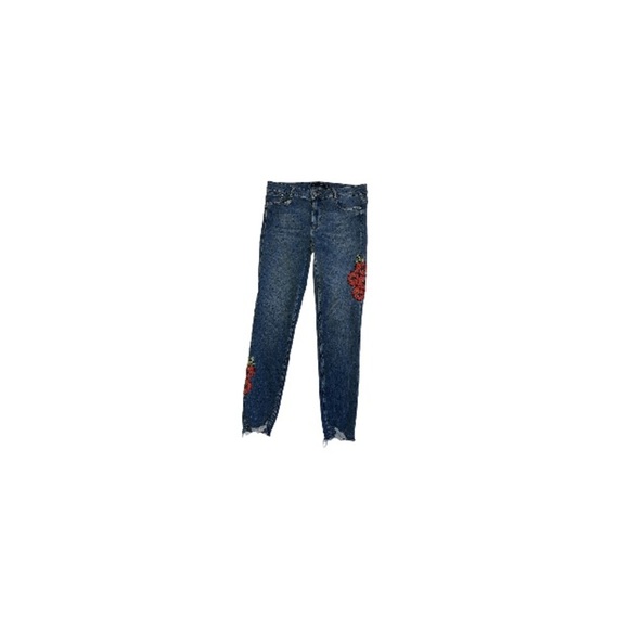 Zara Boho Floral Embroidered Skinny Jeans - Women’s Size 6 - Picture 1 of 6